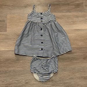 Ralph Lauren Baby Blue and White Stripe Dress
